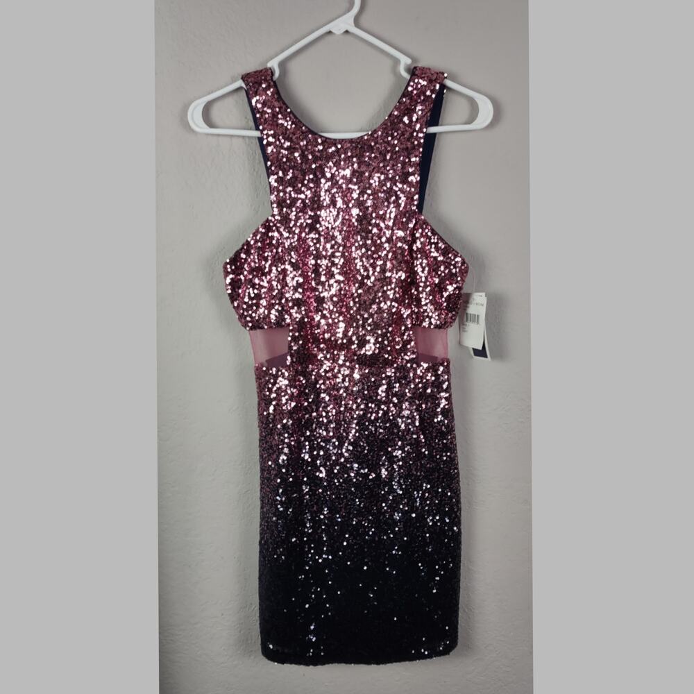 Dear Moon Ombre Sequin Sleeveless Bodycon Sheath Dress Size 7 Flawed - Picture 2 of 16